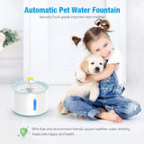 Fantana apa pentru pisici si caini Wistig, cu adaptor USB, Iluminare LED, cu purificare si filtrare, 2.4 L, Alb - wistig