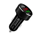 Incarcator Auto Dual USB, Quick Charge, afisaj voltaj incarcare si voltaj timp real baterie vehicul - wistig