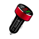 Incarcator Auto Dual USB - Negru, Quick Charge, afisaj voltaj incarcare si voltaj timp real baterie vehicul - wistig