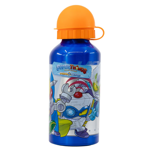 Sticla de apa Stor®, pentru copii, din aluminiu, cu model SUPERTHINGS, 400 ml - wistig