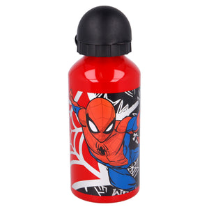 Sticla de apa Stor®, pentru copii, din aluminiu, cu model Spiderman Urban Web, 400 ml - wistig