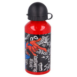 Sticla de apa Stor®, pentru copii, din aluminiu, cu model Spiderman Urban Web, 400 ml - wistig