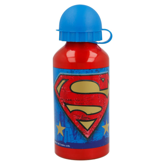 Sticla de apa Stor®, pentru copii, din aluminiu, cu model Superman Symbol, 400 ml - wistig